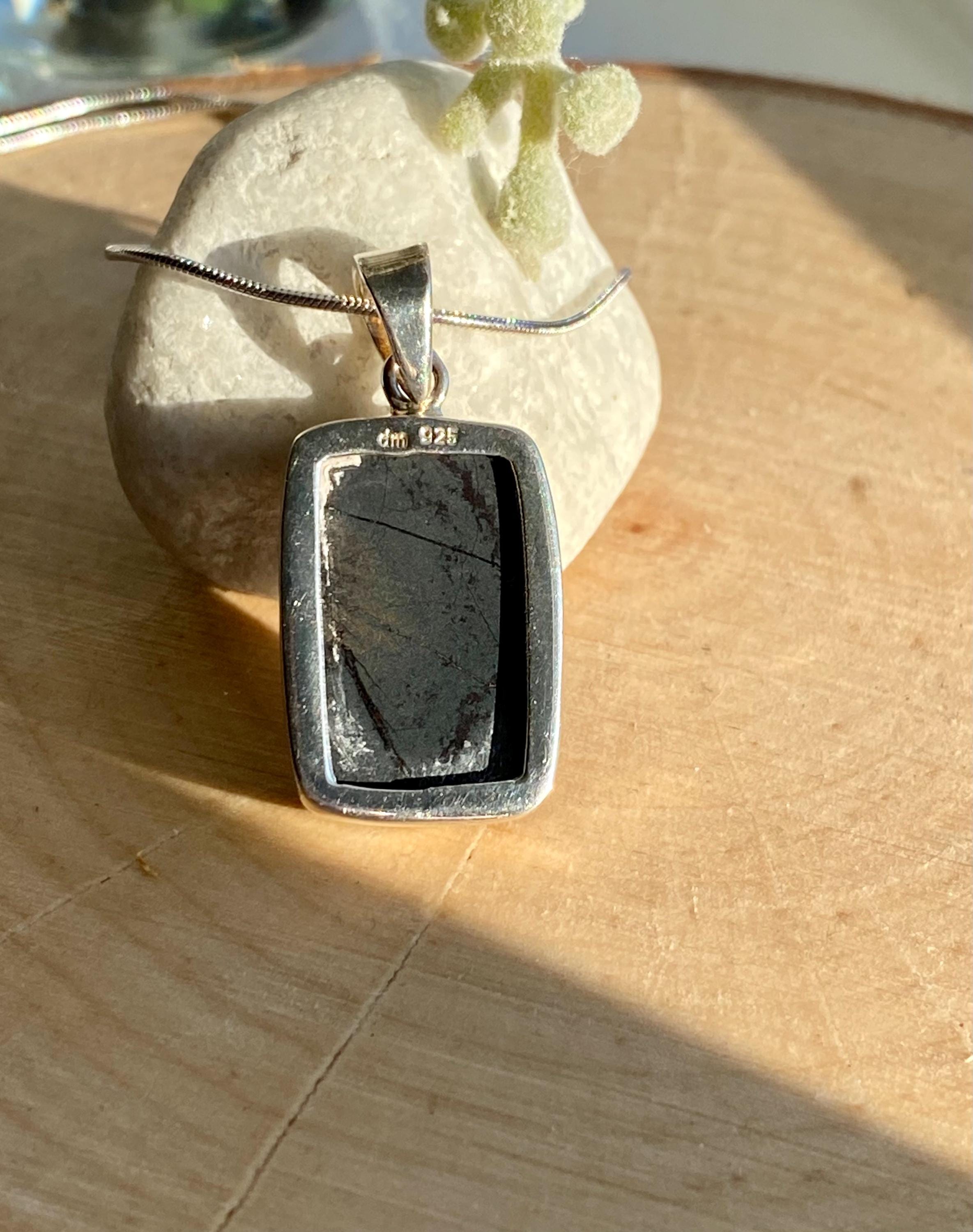 Purple Rectangle Sugilite Sterling Silver Pendant