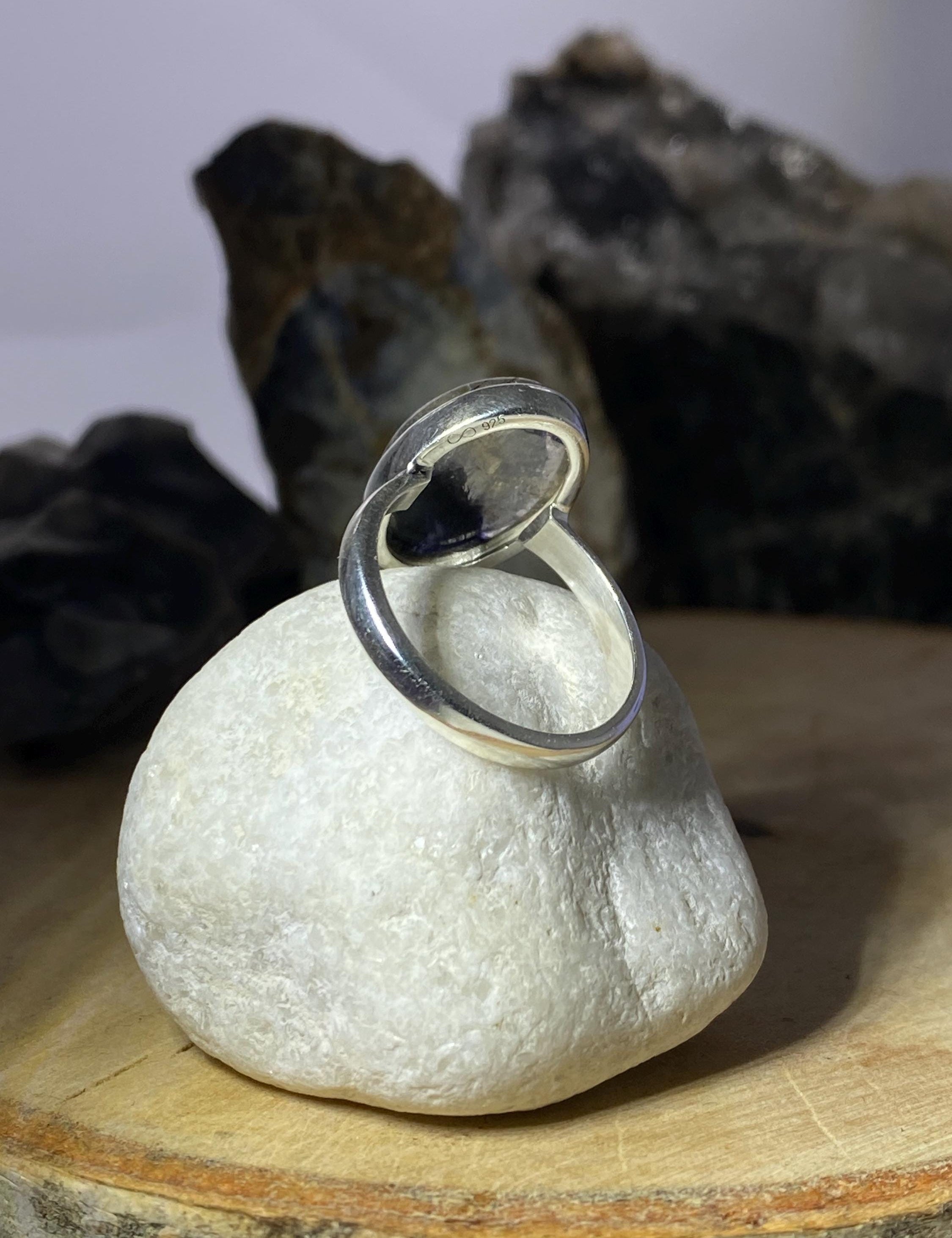 Blue John Silver Oval Ring - Extremely Rare