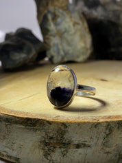 Blue John Silver Oval Ring - Extremely Rare