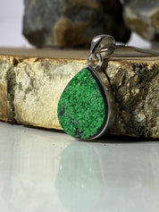 A Rare Green Garnet (Uvarovite) and Silver Pendant