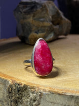 Raw Ruby and Silver Ring (M09)