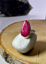 Raw Ruby and Silver Ring
