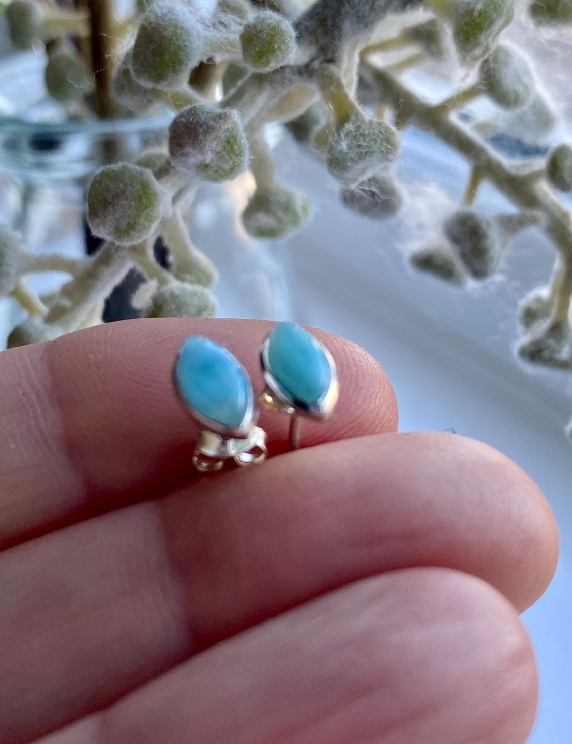 Larimar 925 Silver Studs