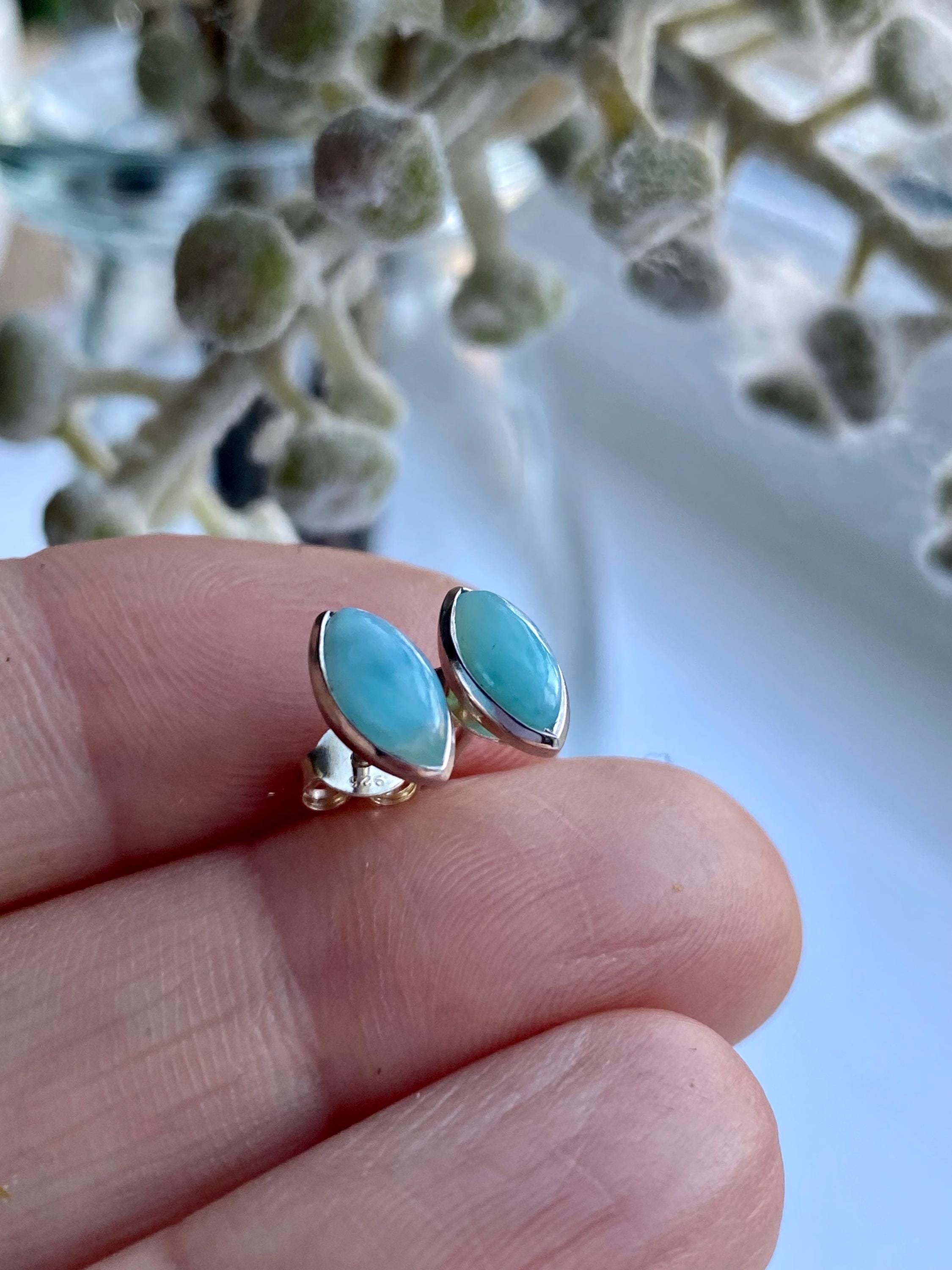 Larimar 925 Silver Studs