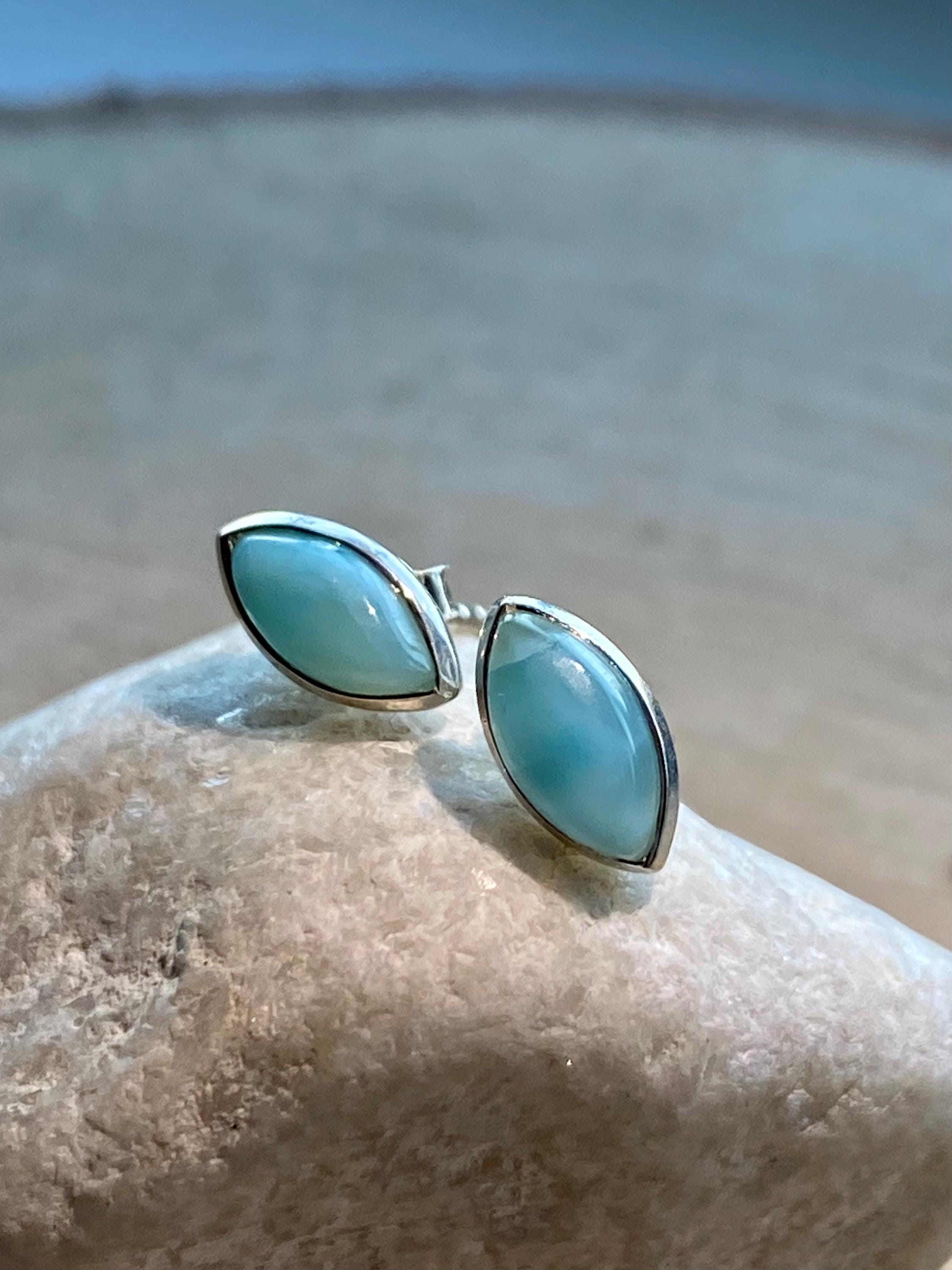 Larimar 925 Silver Studs