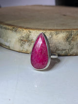 Raw Ruby and Silver Ring