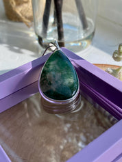 Moss Agate Silver Pendant