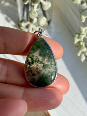 Moss Agate Silver Pendant