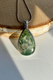 Moss Agate Silver Pendant