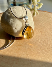 Citrine and Sterling Silver Pendant.