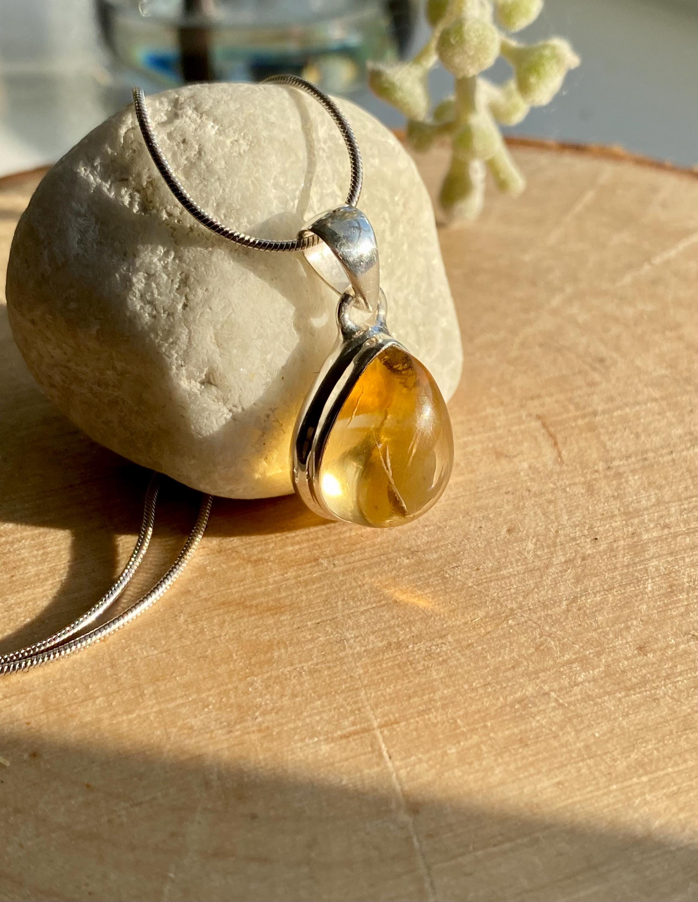 Citrine and Sterling Silver Pendant.