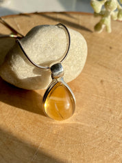 Teardrop Citrine 925 Sterling Silver Pendant