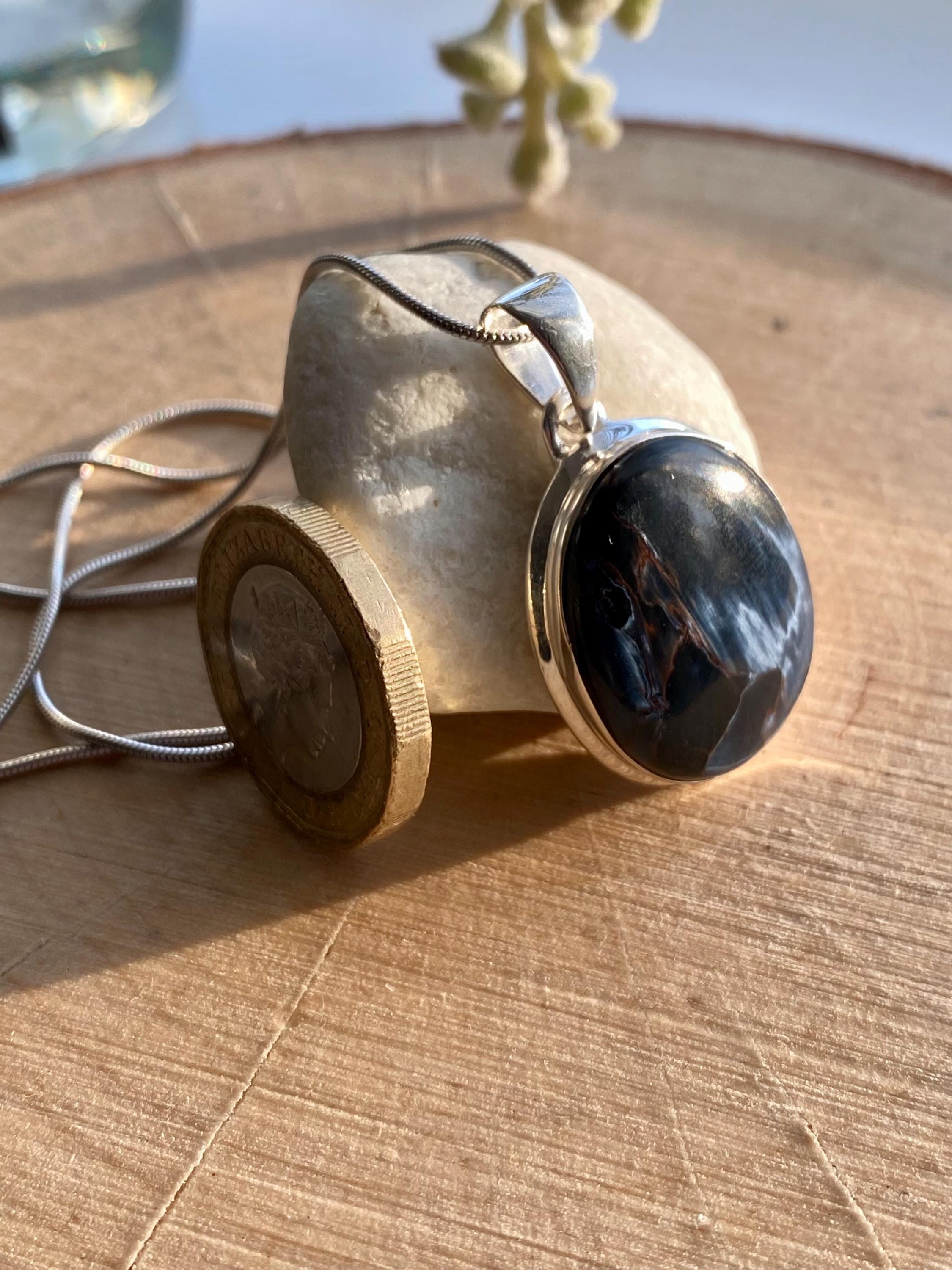 Natural Pietersite 925 Silver Pendant