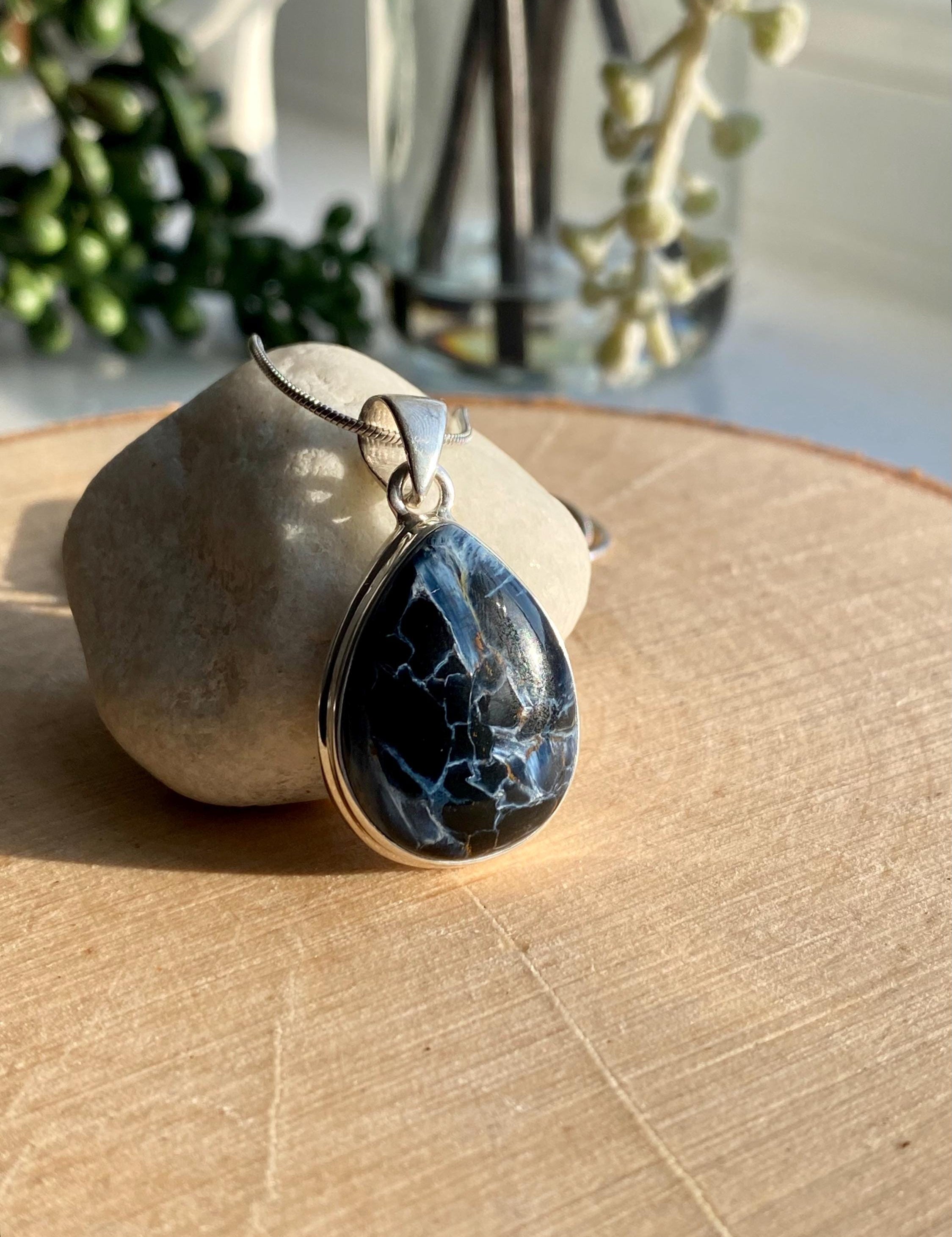 Pietersite Sterling Silver Teardrop Pendant