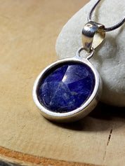 Raw Sapphire and Silver Pendant (M09)