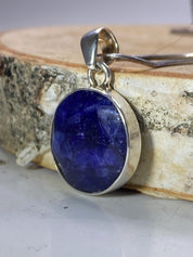 Raw Sapphire and Silver Pendant (M09)