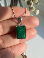 Emerald and Sterling Silver Pendant