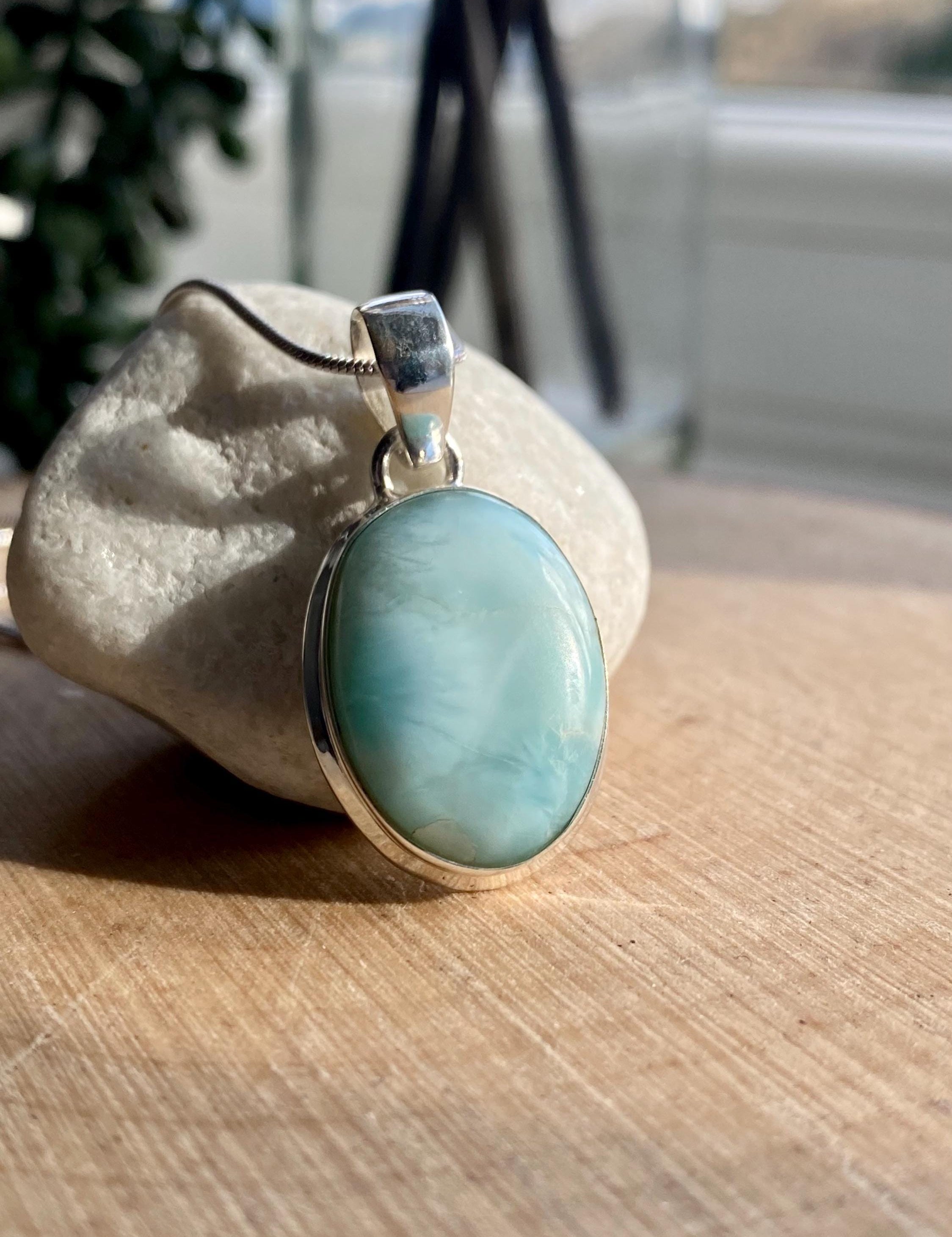 Dominican Larimar Sterling Silver Pendant