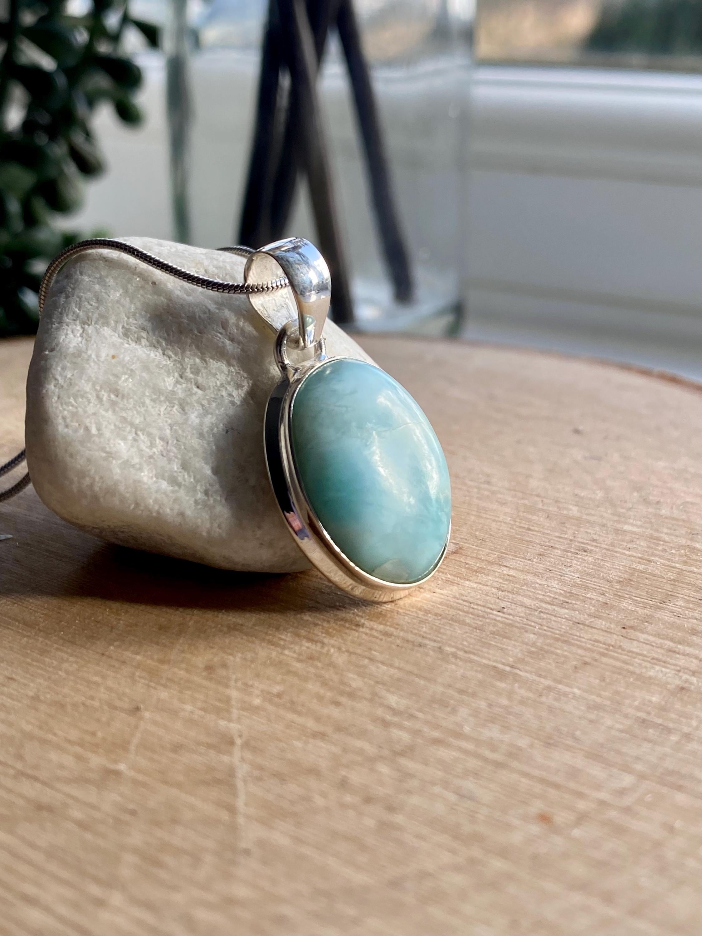 Dominican Larimar Sterling Silver Pendant
