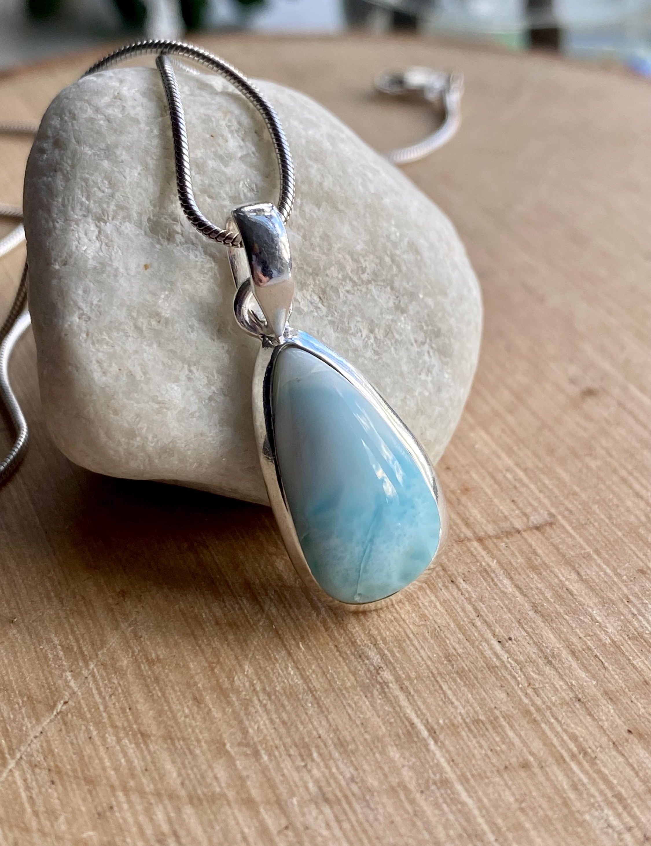 Dominican Larimar Sterling Silver Pendant