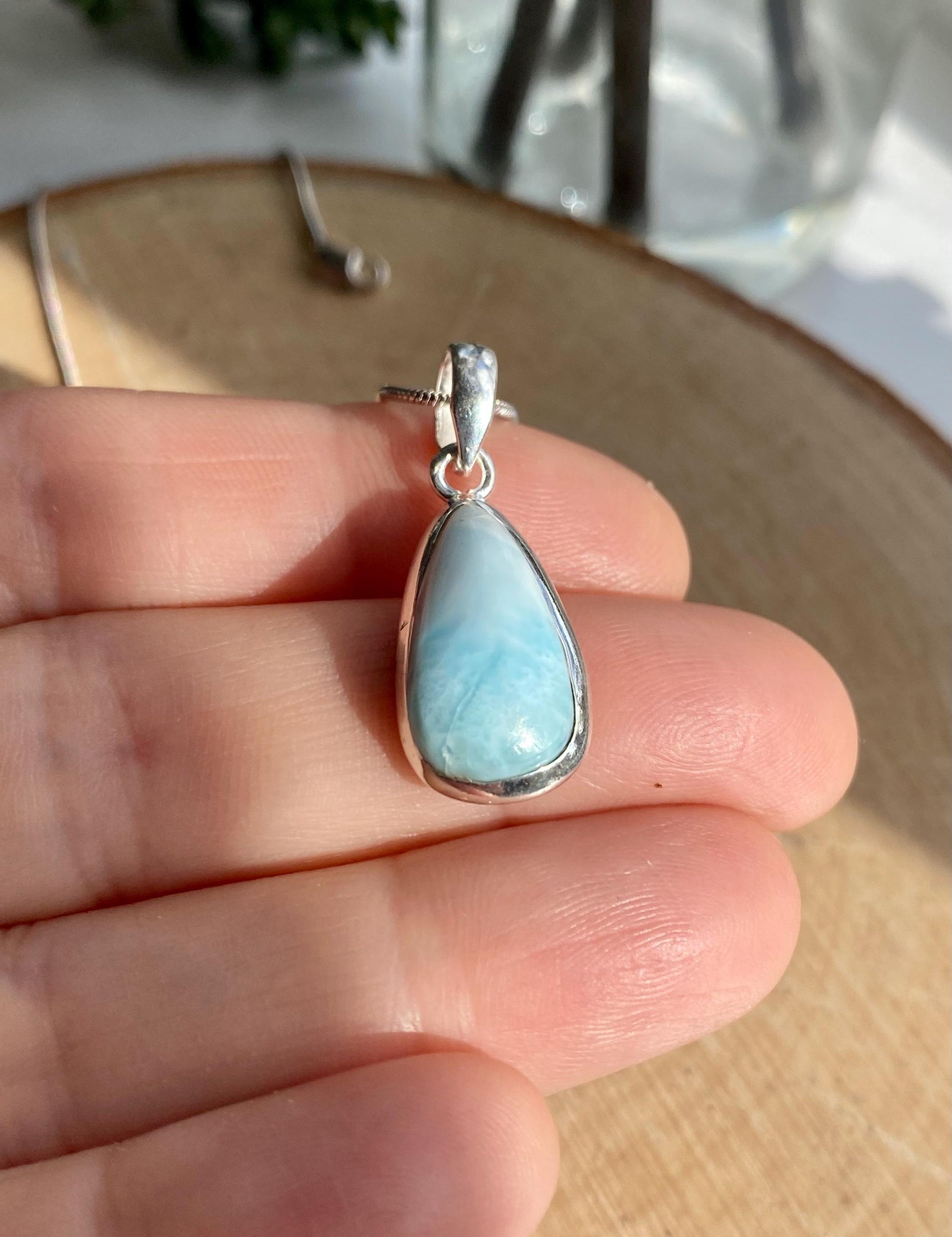 Dominican Larimar Sterling Silver Pendant