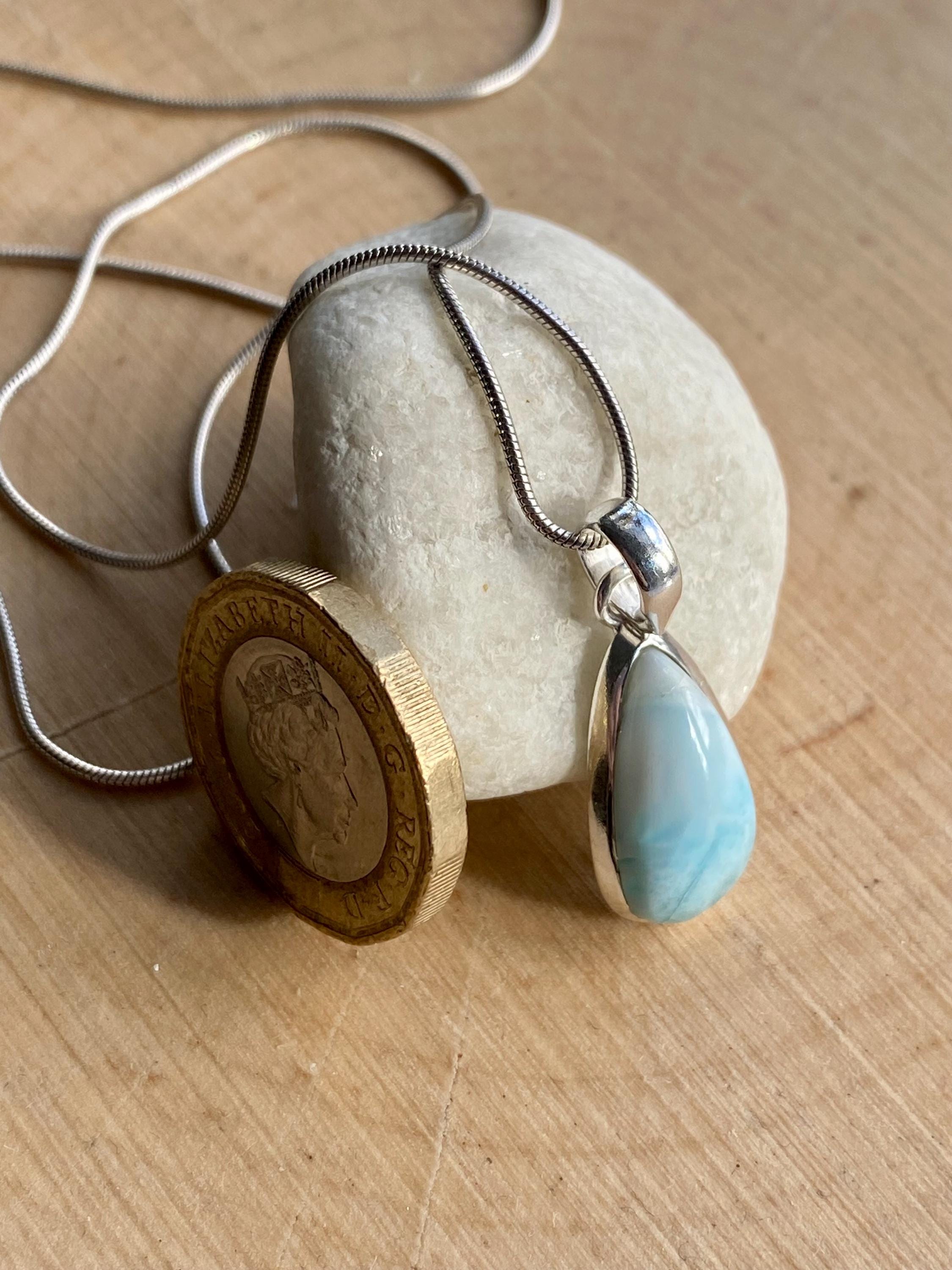Dominican Larimar Sterling Silver Pendant