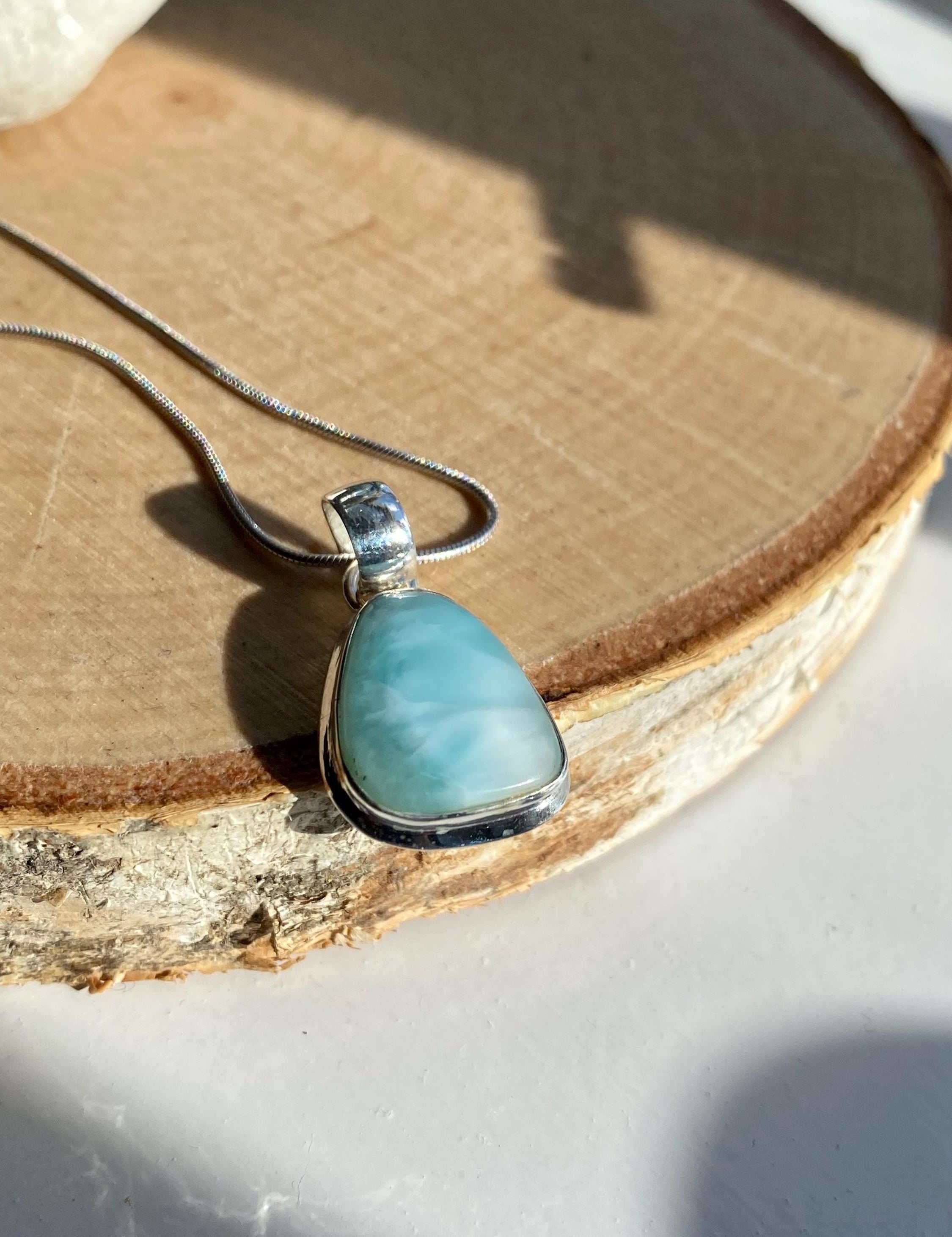 Dominican Larimar Sterling Silver Pendant