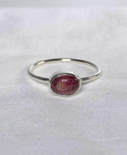 Purple Tourmaline Sterling Silver Oval Ring