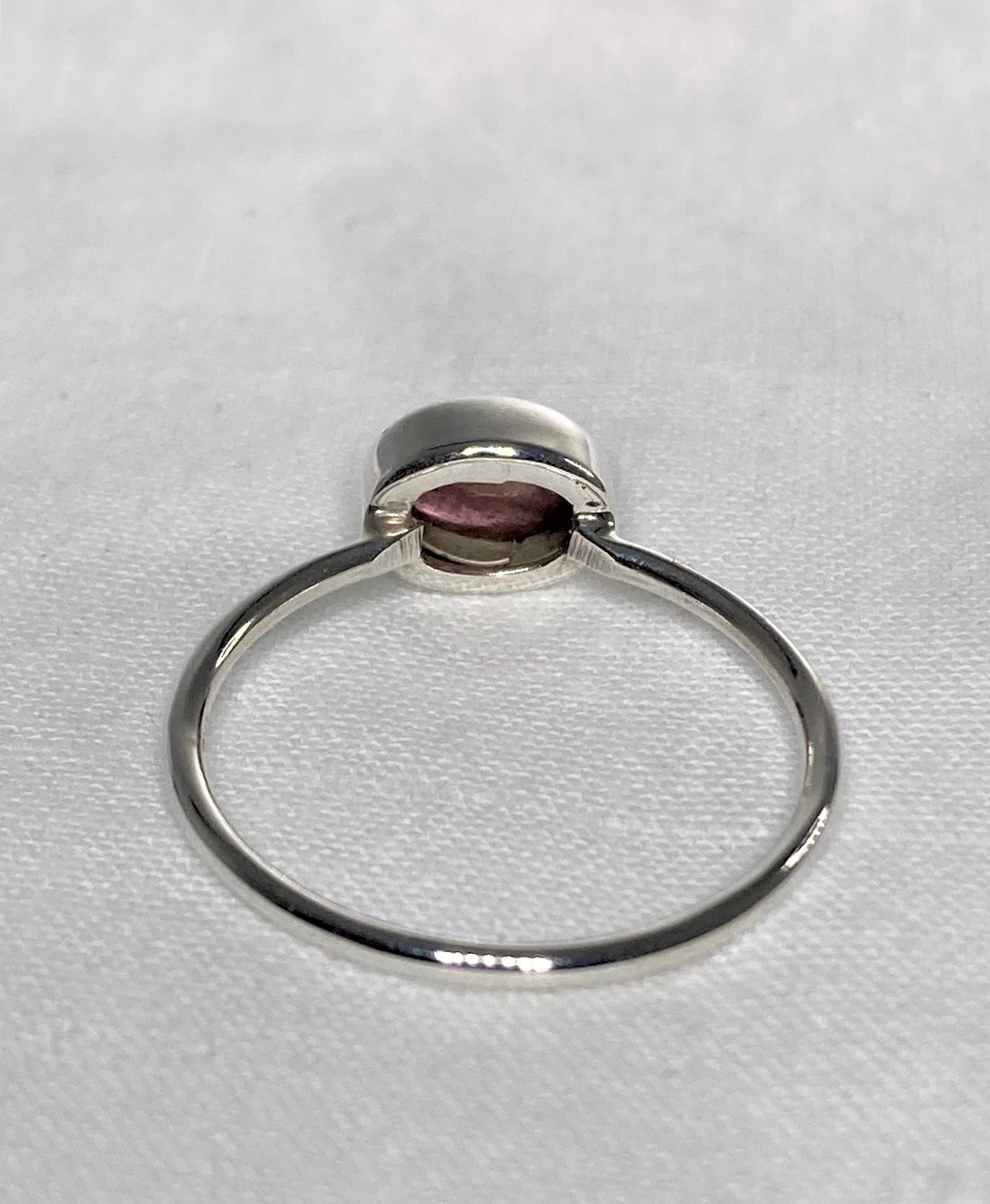 Purple Tourmaline Sterling Silver Oval Ring