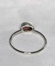 Purple Tourmaline Sterling Silver Oval Ring