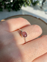Purple Tourmaline Sterling Silver Oval Ring