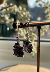 Meteorite Campo Del Cielo Silver Dangle Earrings