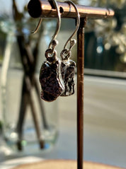 Meteorite Campo Del Cielo Sterling Silver Dangle Earrings