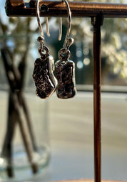 Meteorite Campo Del Cielo Sterling Silver Dangle Earrings