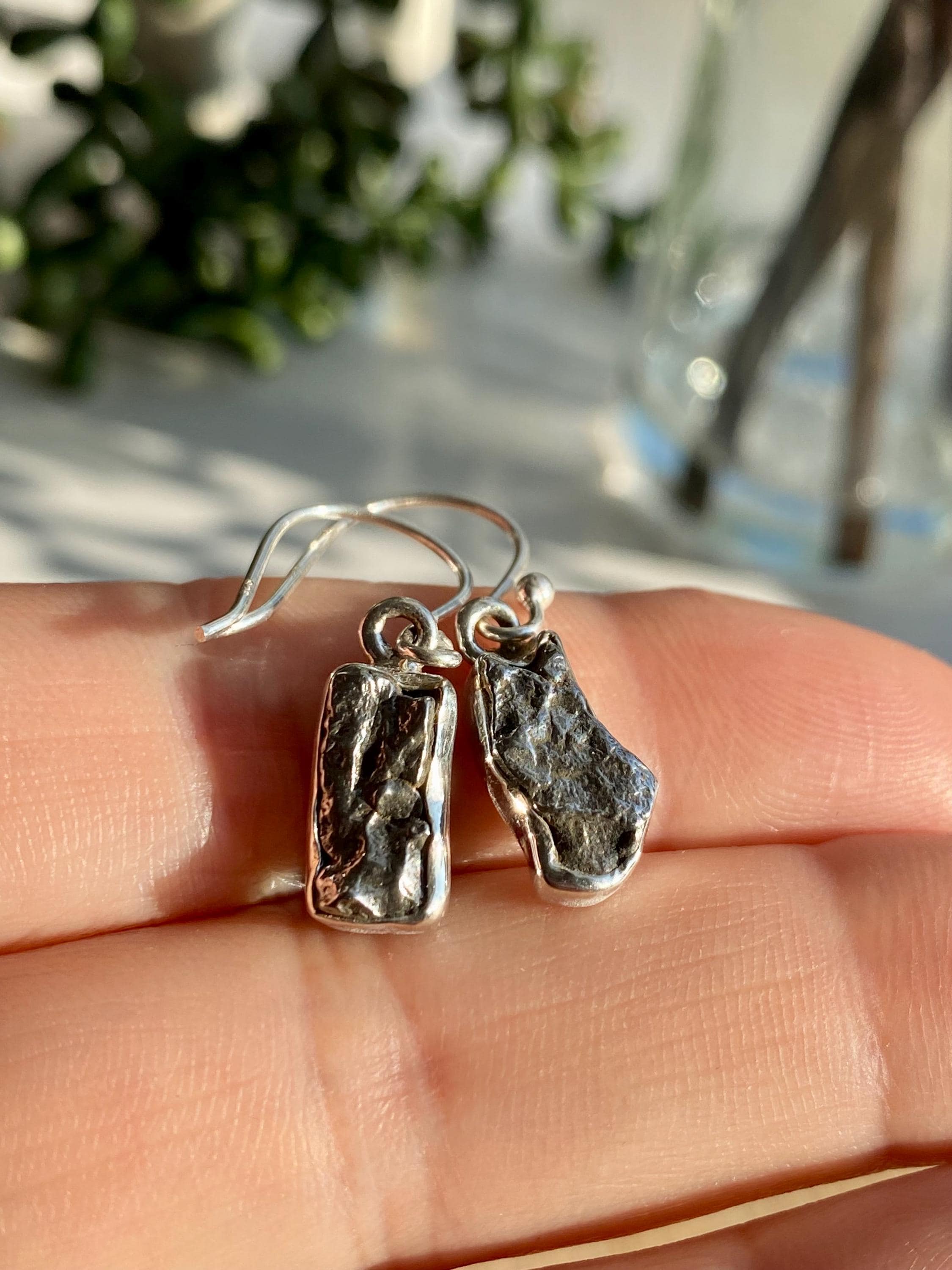 Meteorite Campo Del Cielo Sterling Silver Dangle Earrings