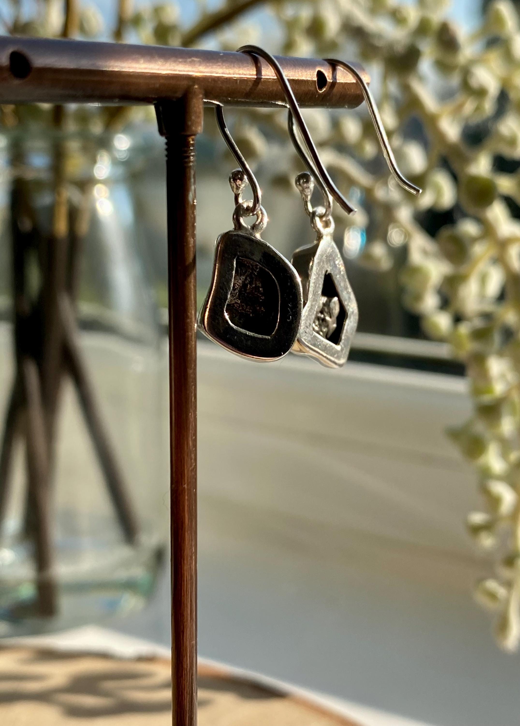 Meteorite Campo Del Cielo Sterling Silver Dangle Earrings