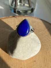 Natural Lapis Lazuli and Silver Ring (UV2756)
