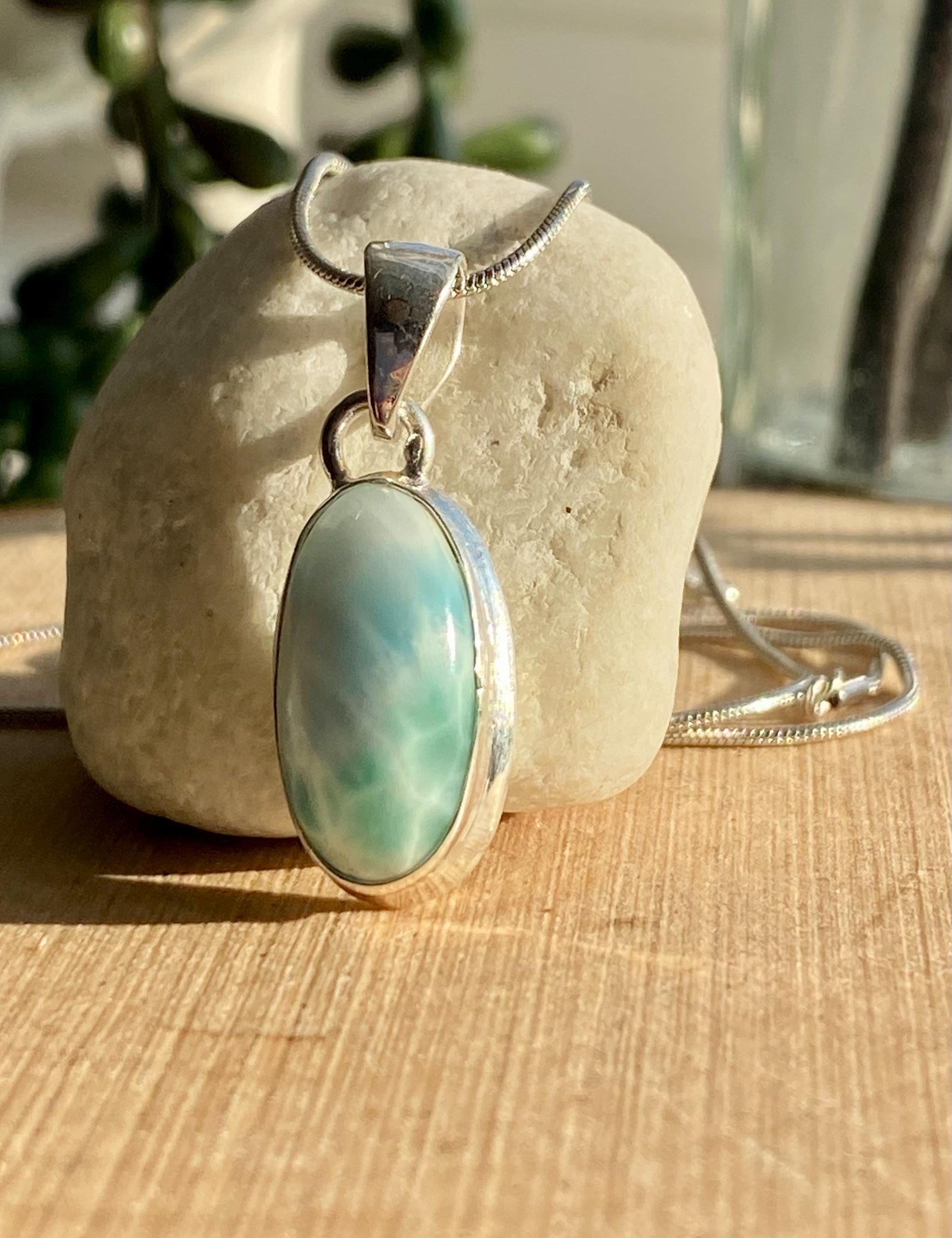 Dominican Larimar Sterling Silver Pendant