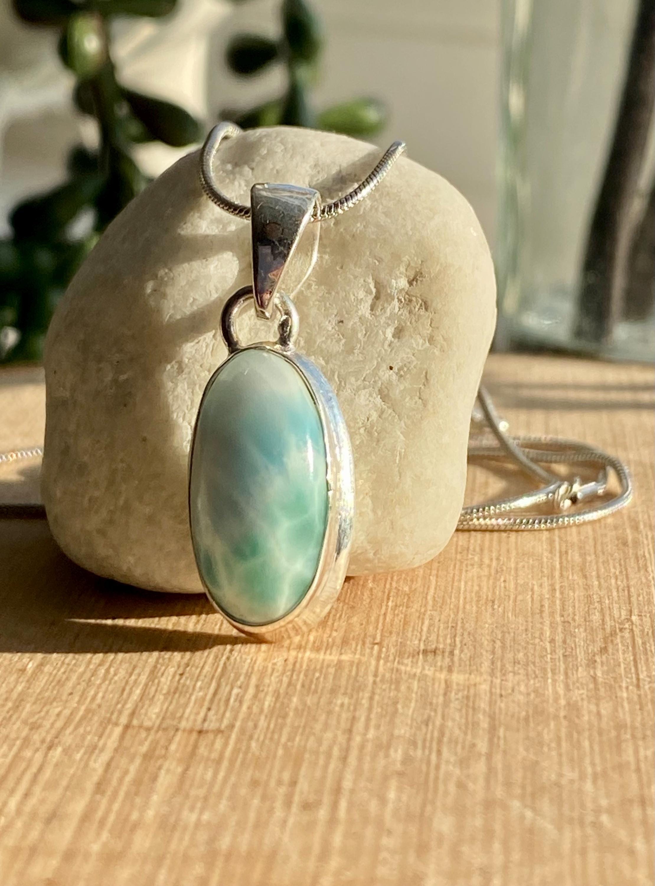 Dominican Larimar Sterling Silver Pendant