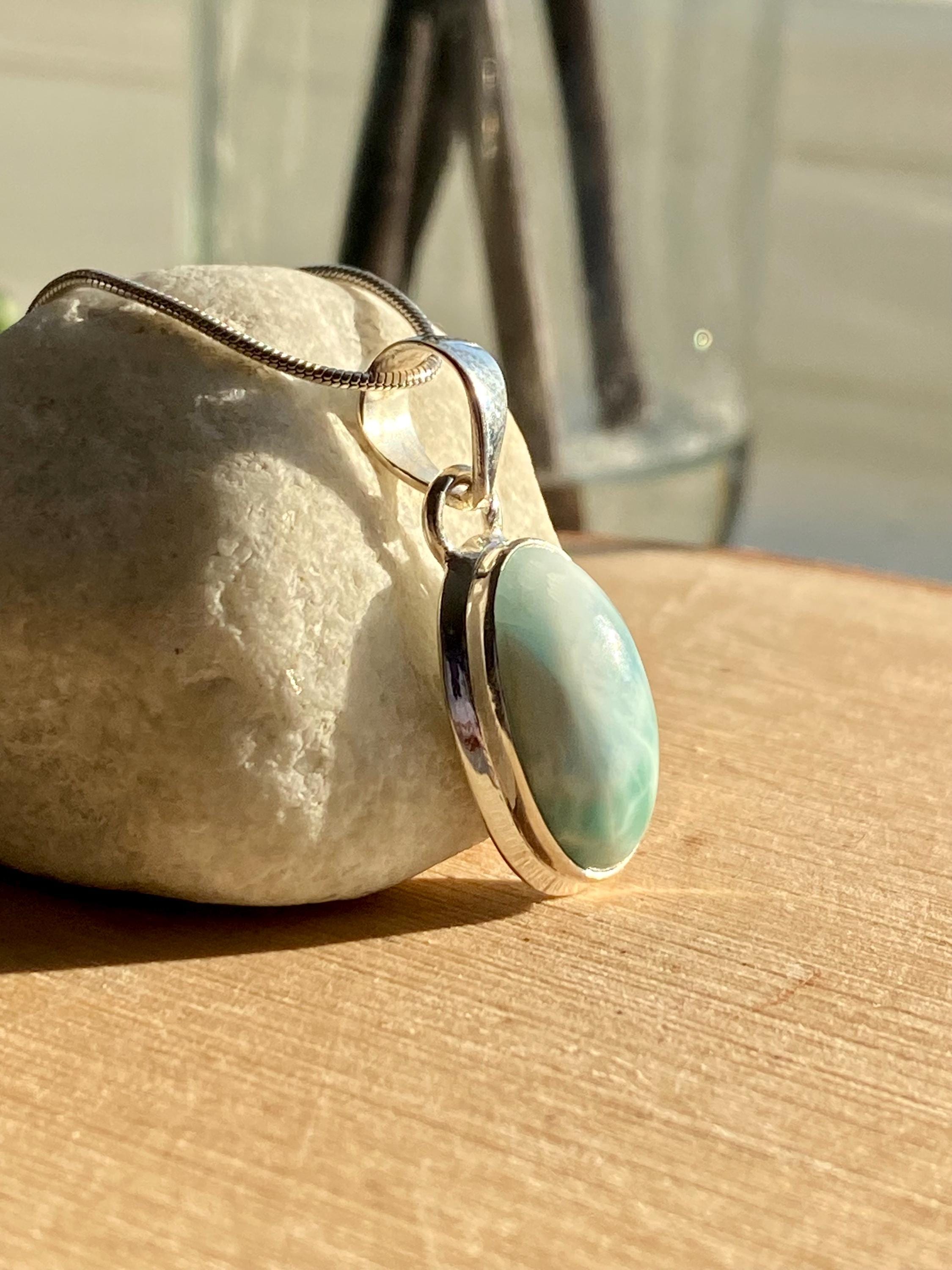 Dominican Larimar Sterling Silver Pendant