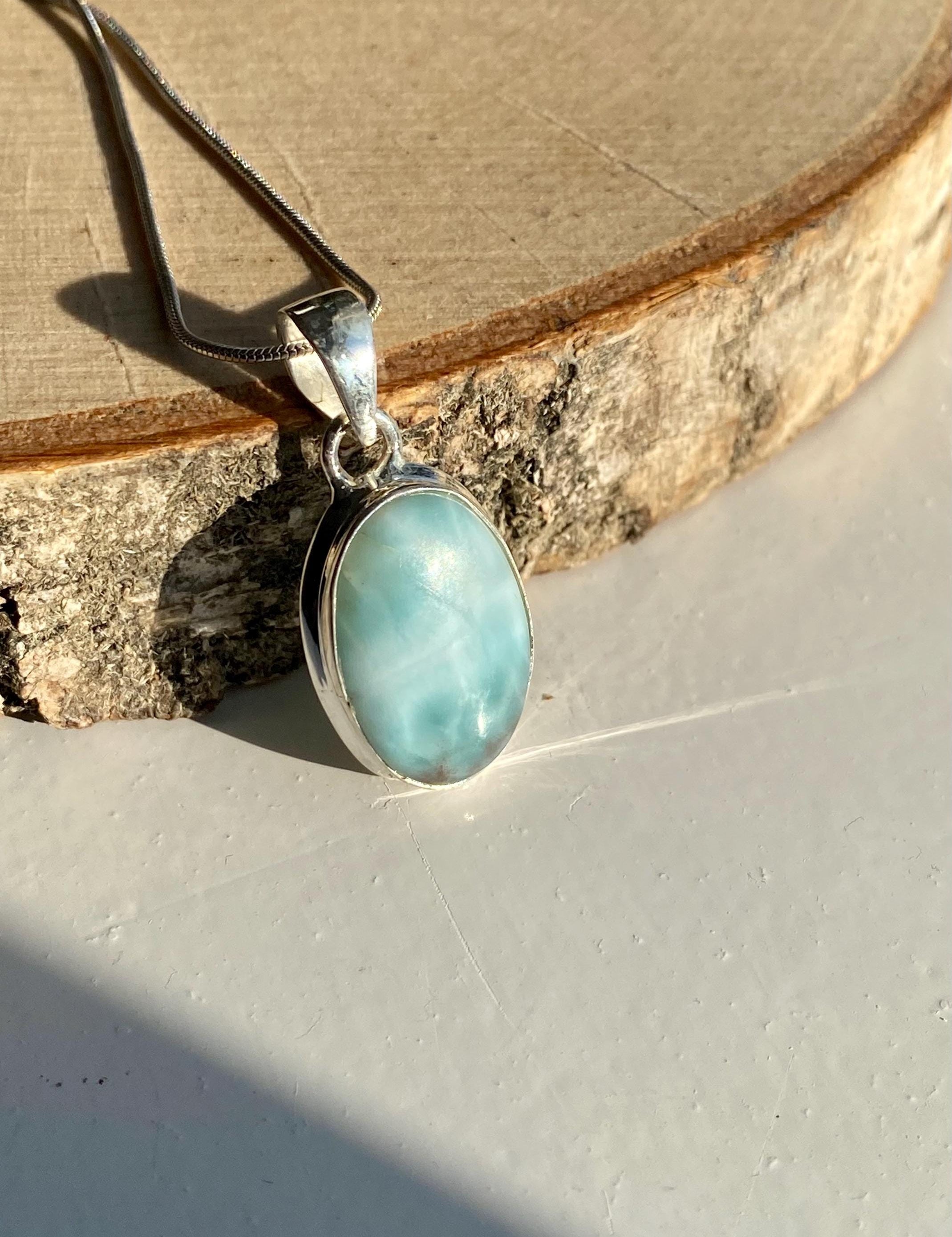 Dominican Larimar Sterling Silver Pendant