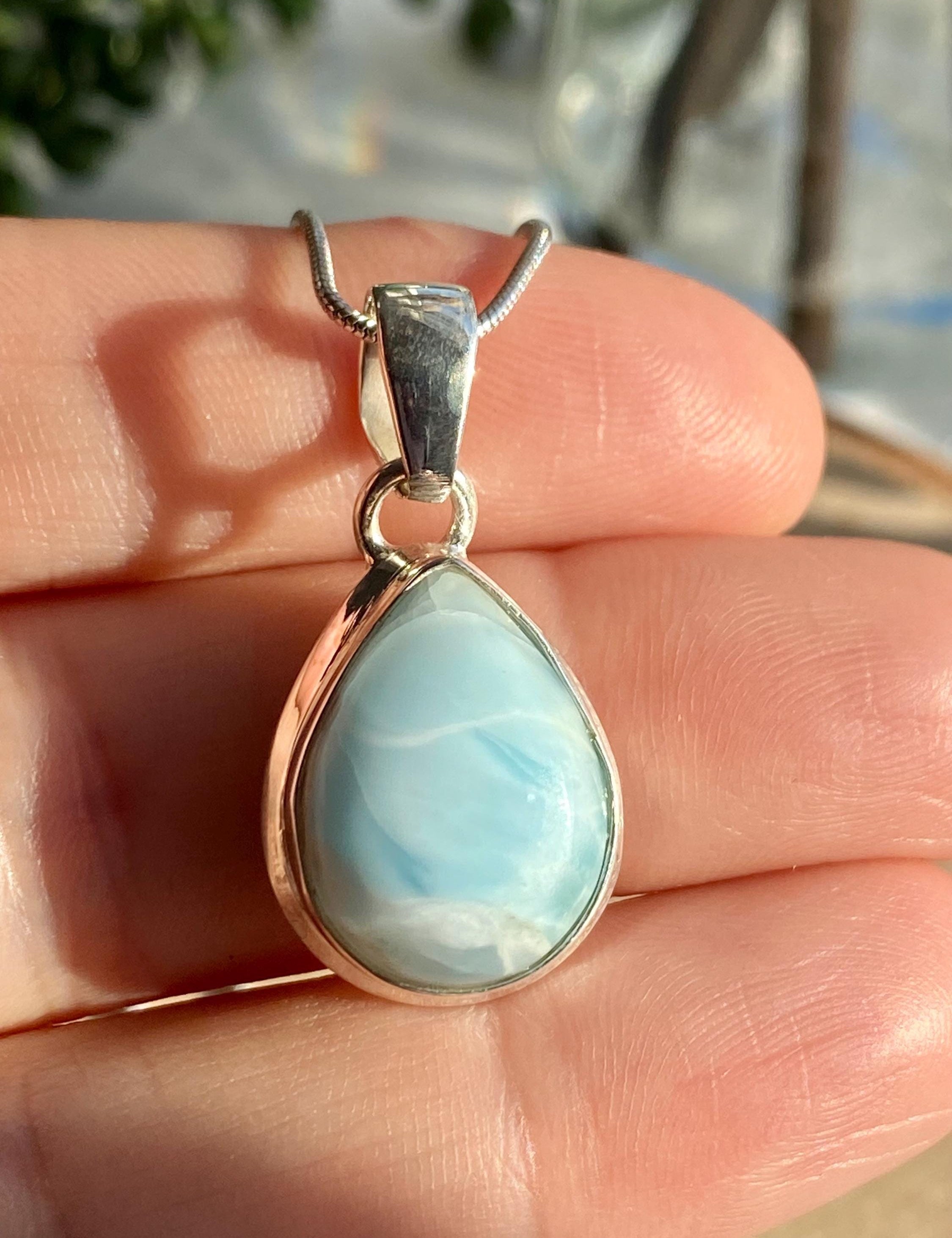 Dominican Larimar Sterling Silver Pendant