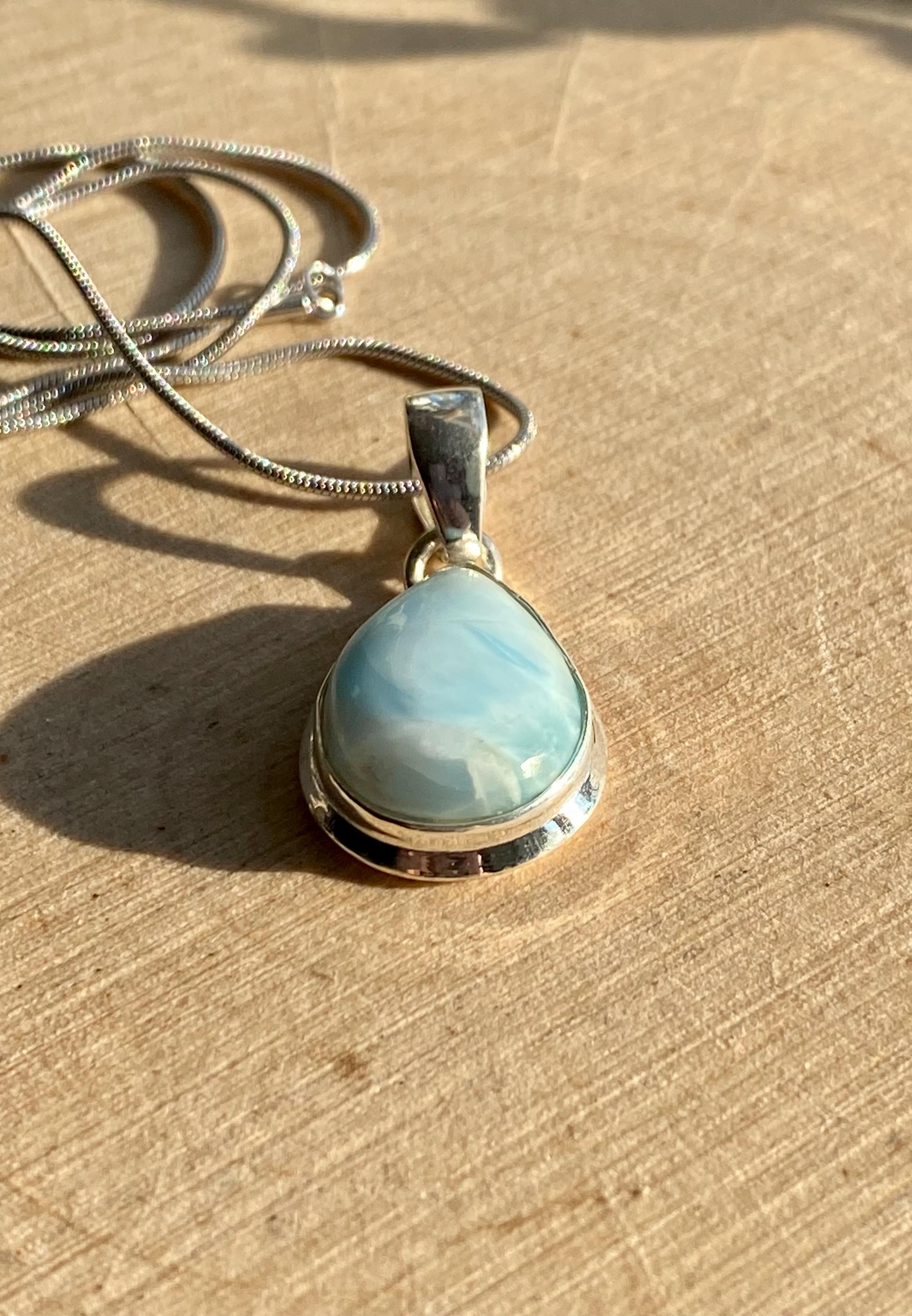 Dominican Larimar Sterling Silver Pendant