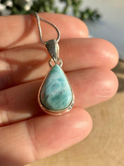 Dominican Larimar Sterling Silver Pendant