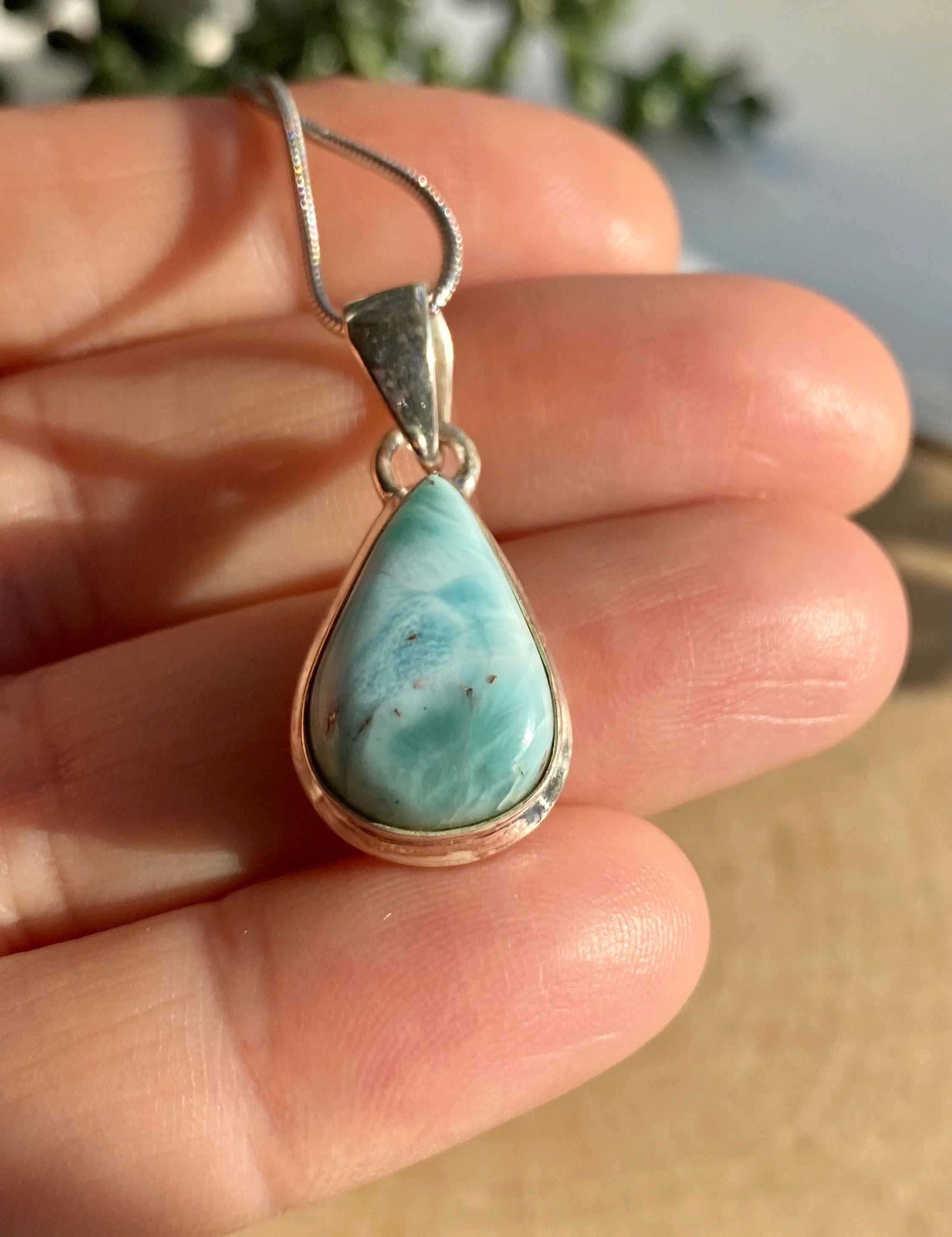 Dominican Larimar Sterling Silver Pendant