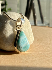 Dominican Larimar Sterling Silver Pendant