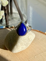 Natural Lapis Lazuli and Silver Ring (UV2786)