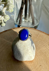 Natural Lapis Lazuli and Silver Ring (UV2917)