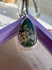 Moss Agate Silver Pendant