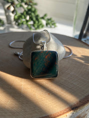 African Dragon Bloodstone and Silver Pendant.